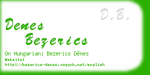 denes bezerics business card