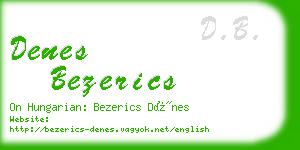 denes bezerics business card